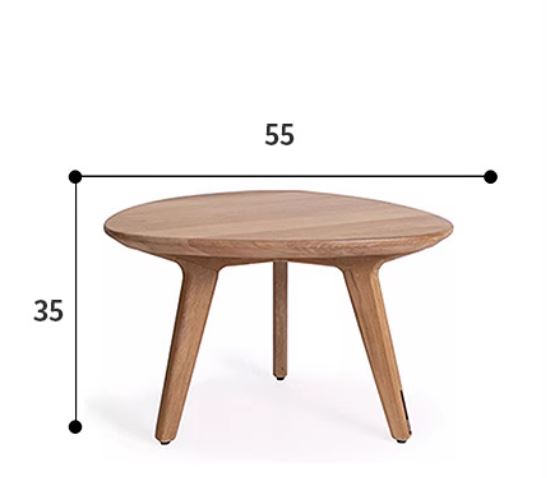 Solana Outdoor Solid Wooden Garden Coffee Table - Small /  55cm