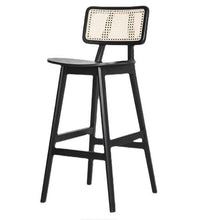 Load image into Gallery viewer, Marais Cane Back Black Bar Stool by Getz Interiors | Matching Dining Chairs Available
