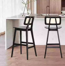 Load image into Gallery viewer, Marais Cane Back Black Bar Stool by Getz Interiors | Matching Dining Chairs Available
