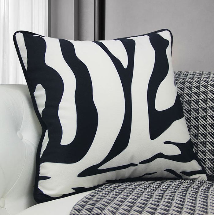 Modern Black and white zebra print cushion