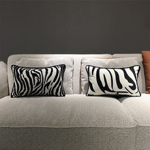 Load image into Gallery viewer, Long shape black and white zebra pattern cushion cover
