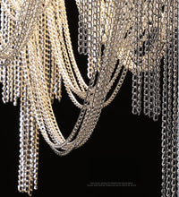 Load image into Gallery viewer, Luxury Italian Silver Tasse Cascading Aluminum Kitchen Island and Dinning Room Light
