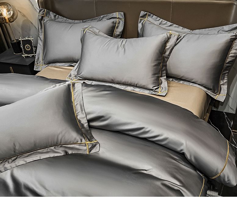 Modern 180 Count 100% Pure Cotton 4 Piece Set in Classic Grey