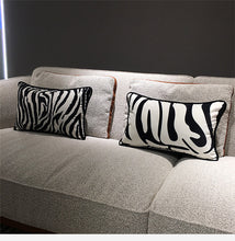 Load image into Gallery viewer, Long shape black and white zebra pattern cushion cover
