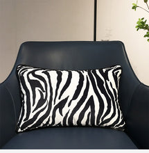 Load image into Gallery viewer, Long shape black and white zebra pattern cushion cover
